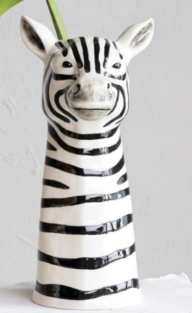 Stoneware Zebra Vase