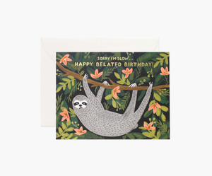 Sloth Belated Birthday Card