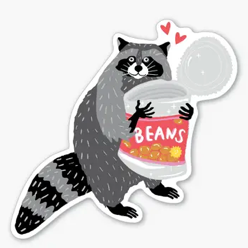 Raccoon Beans Sticker
