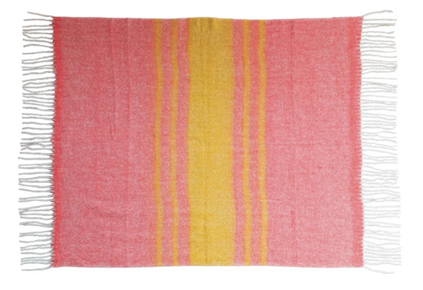 Stripped Wool Throw Blanket