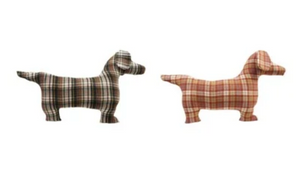 Dachshund Plaid Pillow