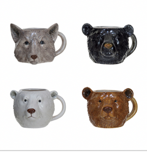 Stoneware Animal Head Mug