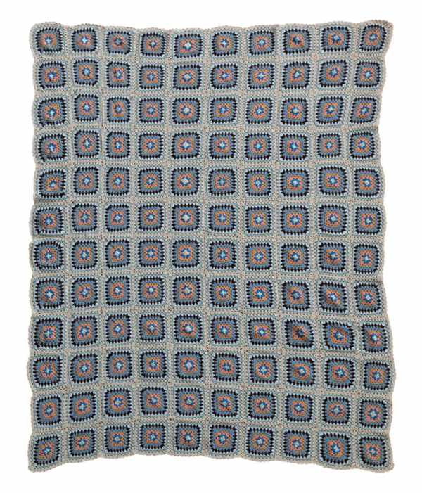 Granny Square Crochet Throw Blanket