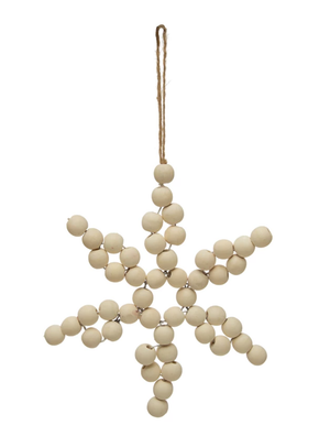 Paulownia Wood Bead Star Ornament