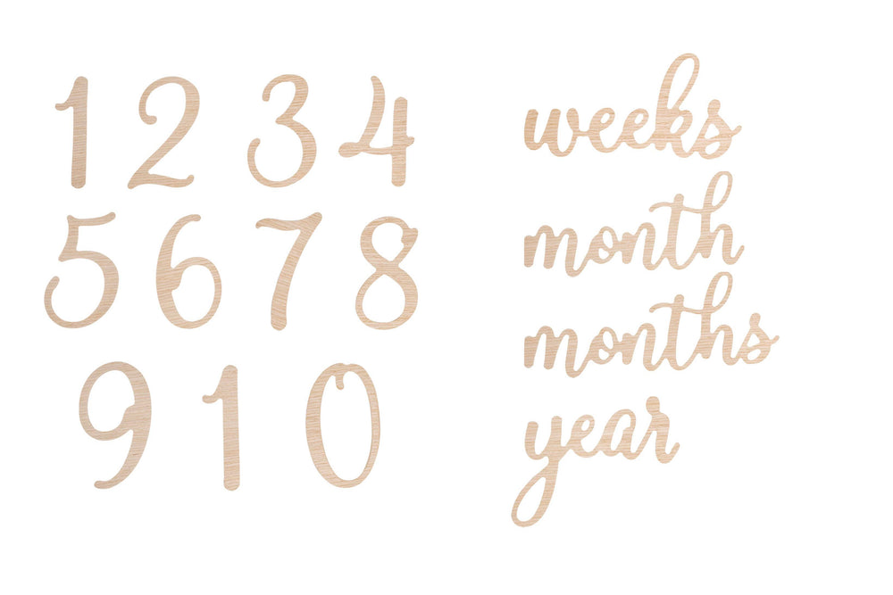 Wooden Milestone Props - #'s + Words