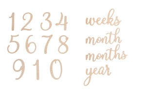 Wooden Milestone Props - #'s + Words