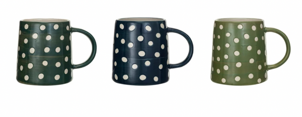 Stoneware Mugs w/Dots