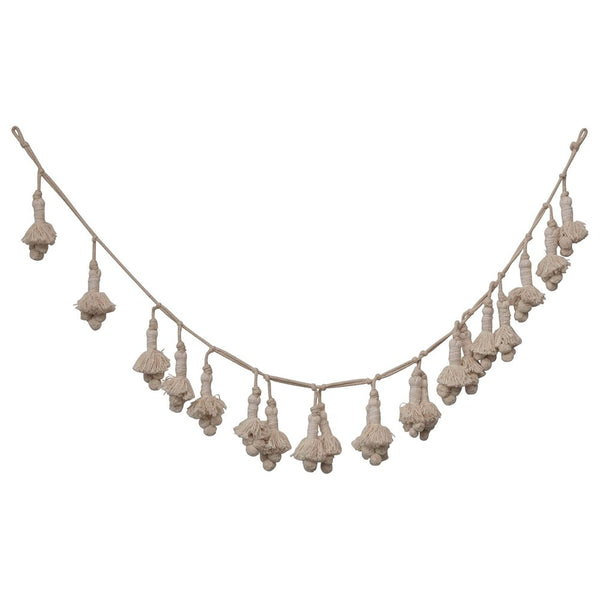 Hand-Woven Cotton Tassel Garland