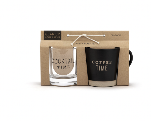 Mug and Rocks Glass Set