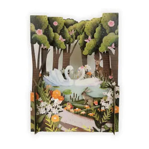 3D Swans Card