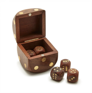 Wood Dice Box w/Dice