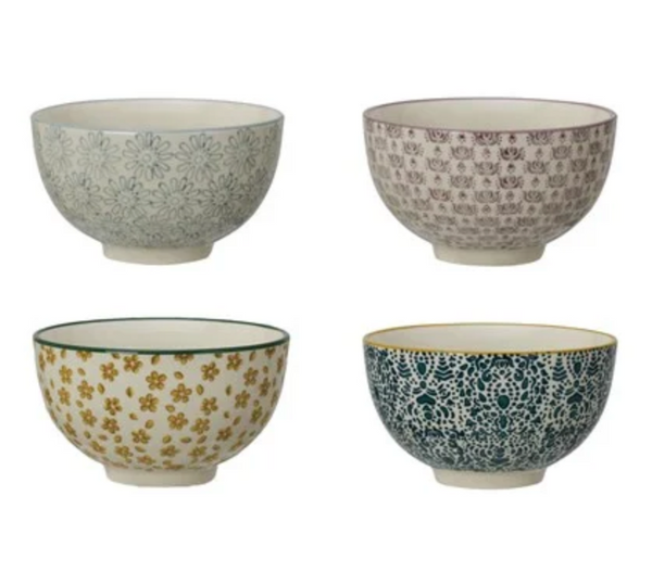 Stamped Stoneware Bowls