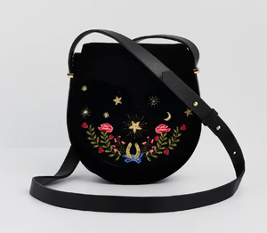 Black Dove & Floral Star Saddle Bag