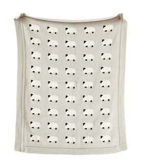 Knit Sheep Throw Blanket