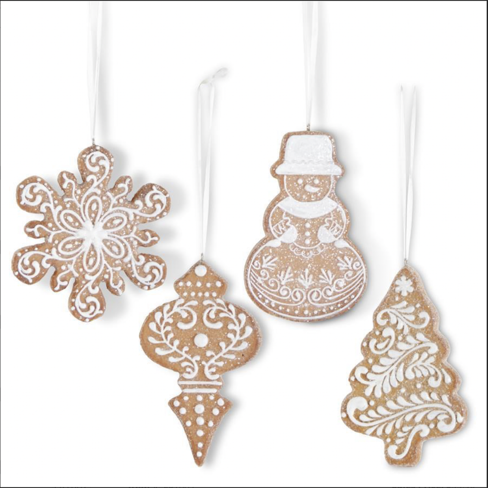 Resin Glittered Gingerbread Ornaments