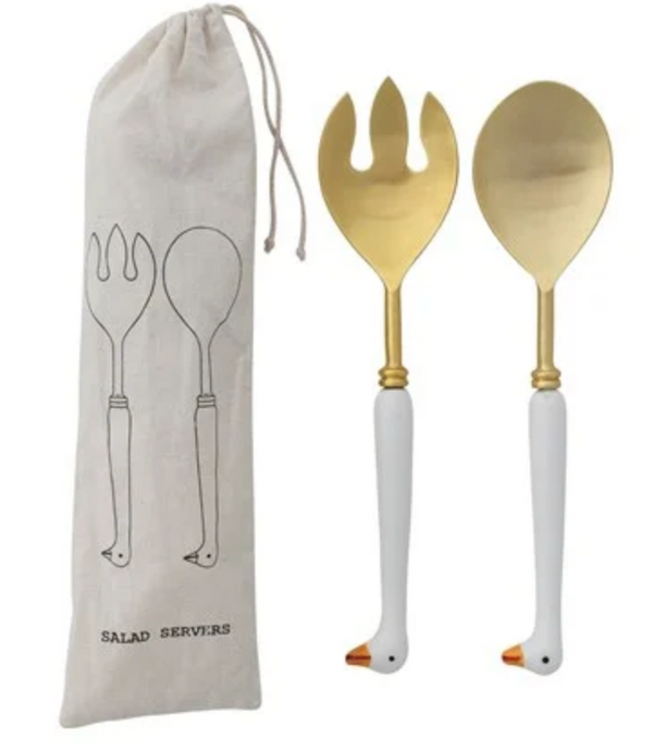 Goose Handle Salad Servers
