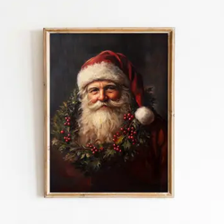 Nordic Santa w/Berry Wreath Print