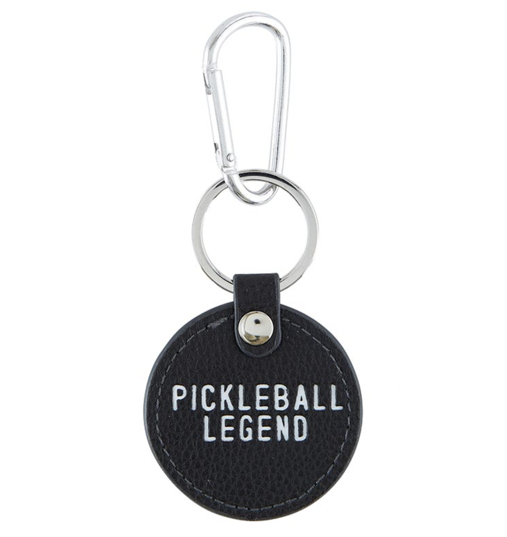 Round Leather Keychain- Pickleball