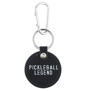 Round Leather Keychain- Pickleball