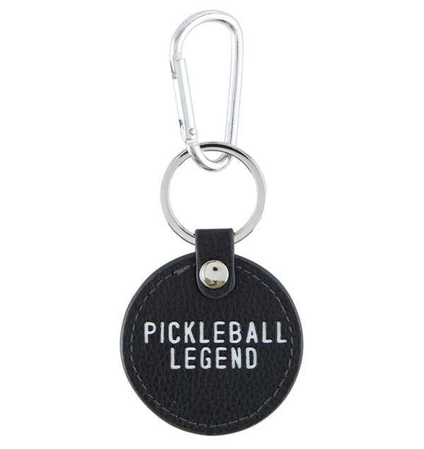 Round Leather Keychain- Pickleball
