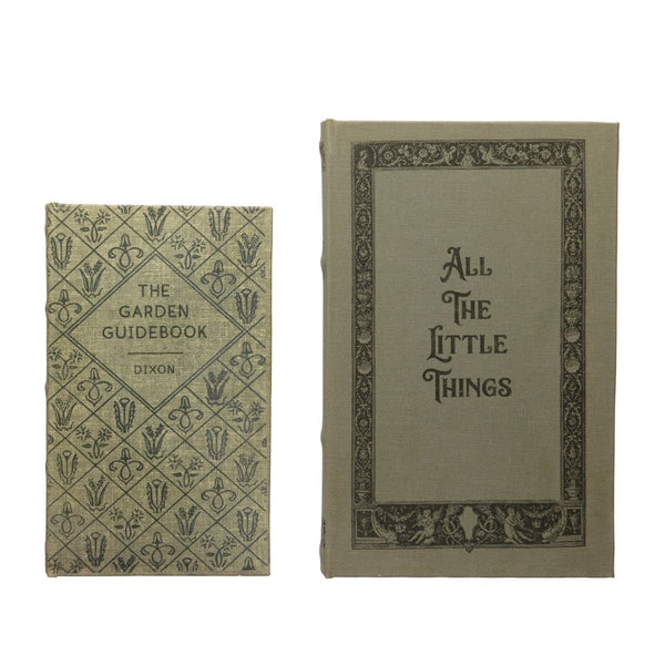 Vintage Book Storage Boxes (Set of 2) Green