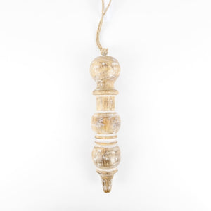 Mango Wood Icicle Ornament - Medium