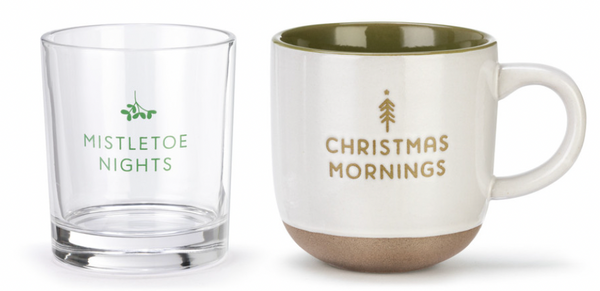 Mornings and Mistletoe Holiday Cup and Mug Set