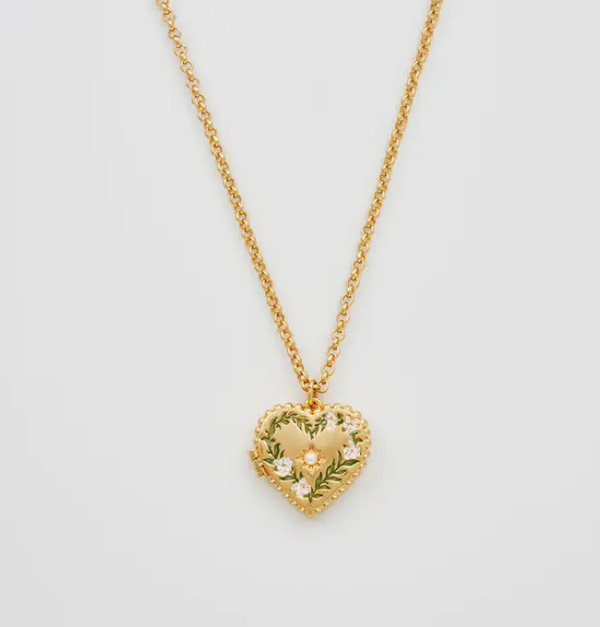 Jasmine Heart Locket Necklace