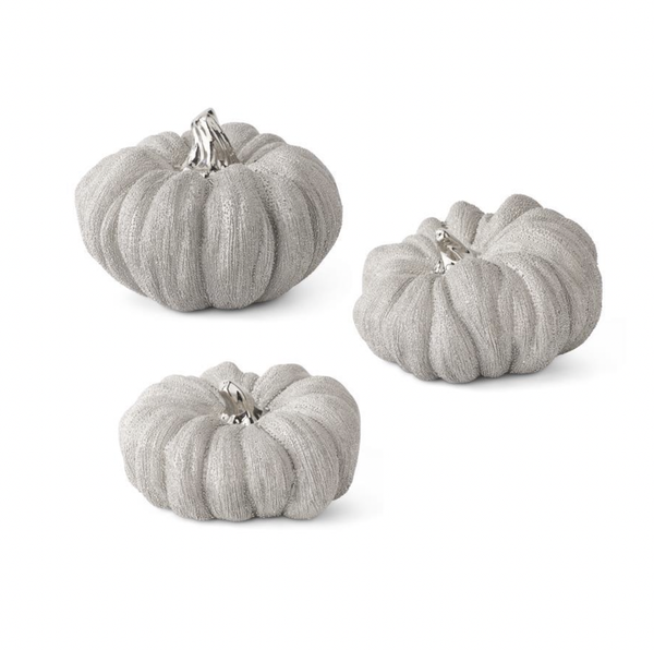 Silver Ceramic Pumpkin