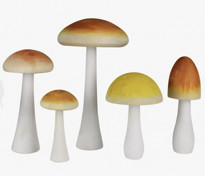 Wooden Mushrooms Set of 5