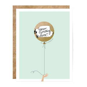 Make Your Own Scratch-Off Greeting Card, Mint & Gold Balloon