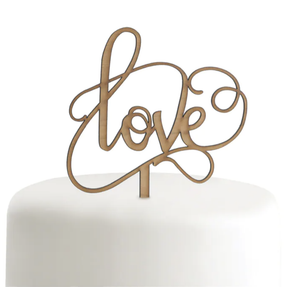 Woodgrain Love - Cake Pick