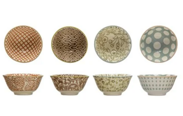 Hand-Stamped Stoneware Pinch Pot