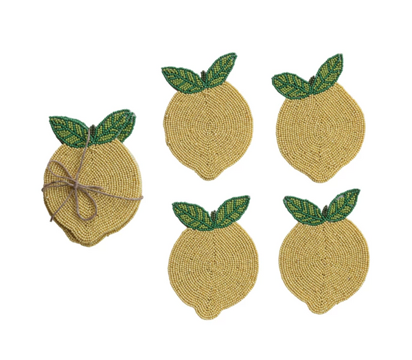 Beaded Lemon Coasters
