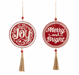 Merry And Bright Hanging Ornament Duo