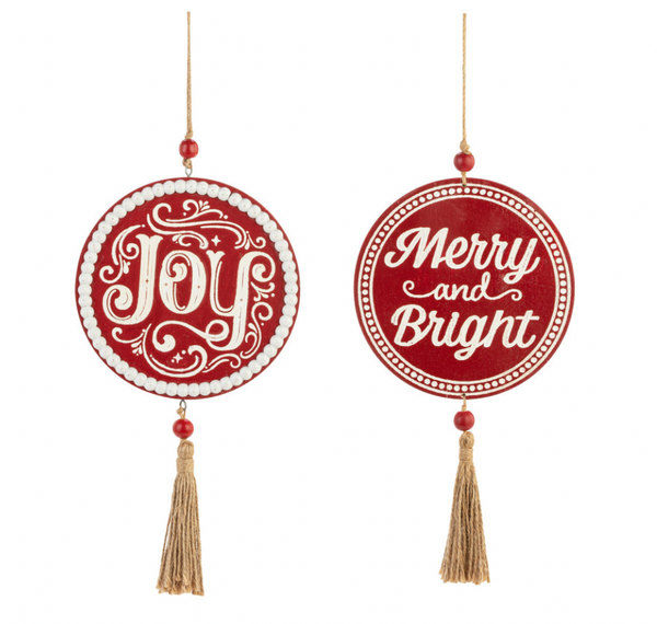 Merry And Bright Hanging Ornament Duo