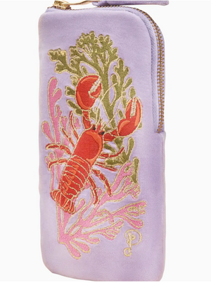 Embroidered Sunglasses Pouch - Lobster Buddies