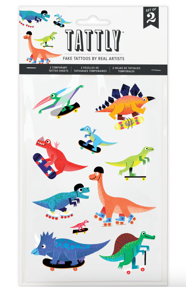 Dino Derby Temporary Tattoos - Two Sheets