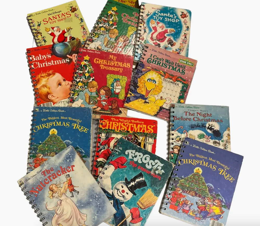 Up-cycled Christmas Golden Book Journals