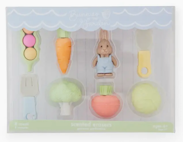 Bunnies in the Garden Eraser Set