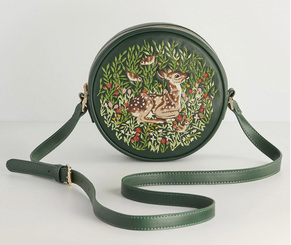 Fawn Embroidered Circle Purse