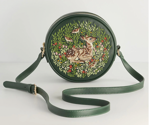 Fawn Embroidered Circle Purse