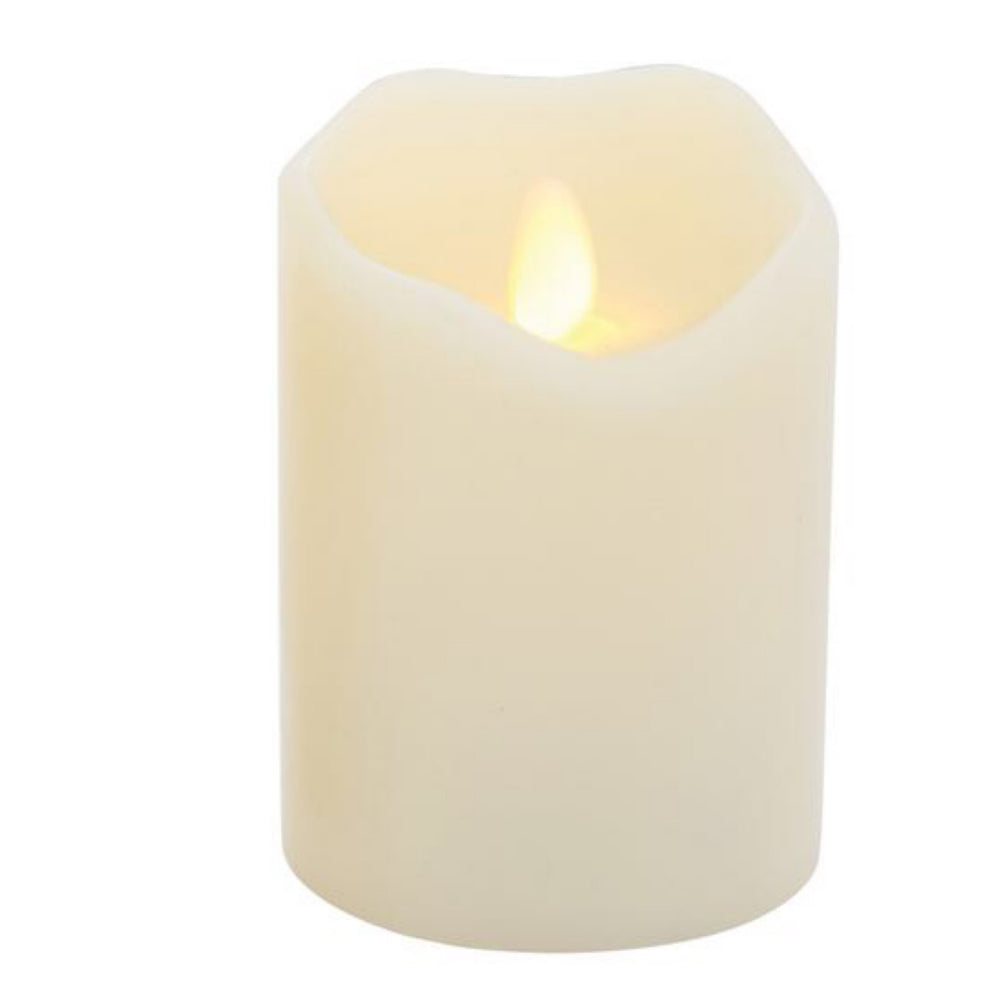 Flameless LED Wax Pillar Candle, 4"
