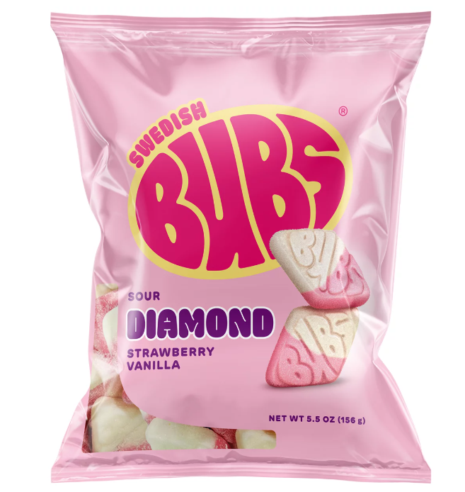 Bubs Sour Diamond Strawberry Vanilla