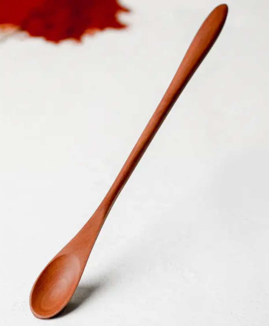 7.9" Handmade Wood Long Stirring Spoon