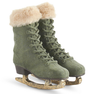 Green Vegan Fur Ice Skates
