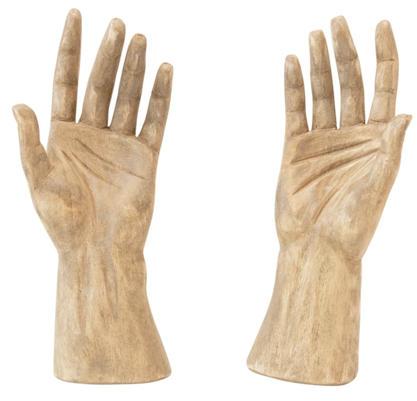 Hand-Carved Mango Wood Hands