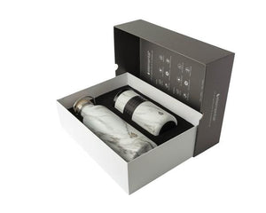 Elemental Water Bottle & Tumbler Gift Set - White Marble