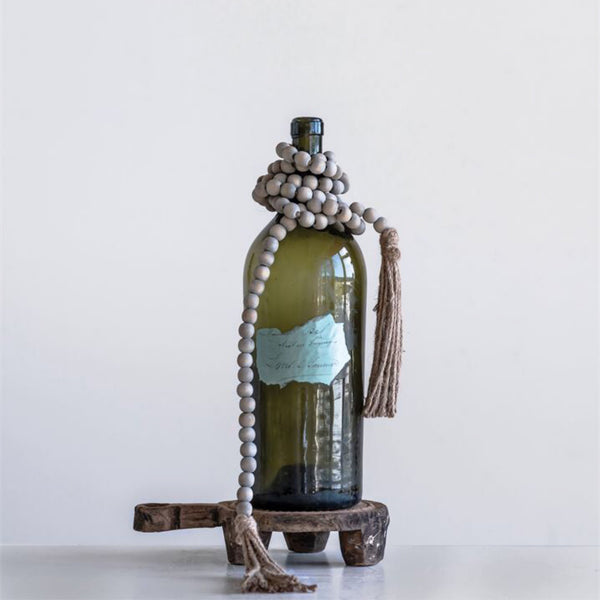 Jute & Wood Bead Garland with Tassels