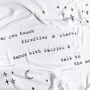 Organic Cotton Baby Swaddle - May You Touch Fireflies